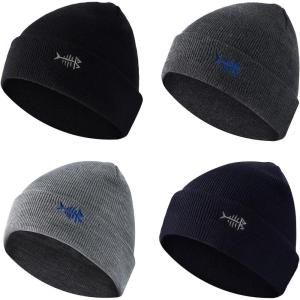 imageBASSDASH Winter Stretchy Knit Beanie Hats Soft Warm for Men Women Lightweight Stylish Unisex Cuffed Beanies Pack of 4Collection a