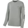imageBASSDASH Mens Graphic Shirts Long Sleeve Fishing Shirt UPF 50 Moisture Wicking UV Sun Protection FS35MAsh GreyRainbow Trout