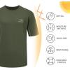 imageBASSDASH Mens Graphic TShirts Short Sleeve Fishing Shirt UPF 50 Moisture Wicking UV Sun Protection FS36MOlive GreenSalmon