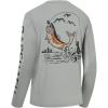 imageBASSDASH Mens Graphic Shirts Long Sleeve Fishing Shirt UPF 50 Moisture Wicking UV Sun Protection FS35MAsh GreyRainbow Trout