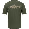 imageBASSDASH Mens Graphic TShirts Short Sleeve Fishing Shirt UPF 50 Moisture Wicking UV Sun Protection FS36MOlive GreenSalmon