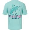 imageBASSDASH Mens Graphic TShirts Short Sleeve Fishing Shirt UPF 50 Moisture Wicking UV Sun Protection FS36MSeafoamJumping Marlin
