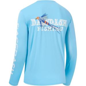 imageBASSDASH Mens Graphic Shirts Long Sleeve Fishing Shirt UPF 50 Moisture Wicking UV Sun Protection FS35MSky BlueDry Fly