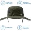 imageBASSDASH UPF 50 Fishing Sun Hat Water Resistant Unisex Wide Brim Bucket Boonie Hat for Hiking Camping Safari FH15Army Green
