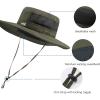 imageBASSDASH UPF 50 Fishing Sun Hat Water Resistant Unisex Wide Brim Bucket Boonie Hat for Hiking Camping Safari FH15Army Green