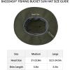 imageBASSDASH UPF 50 Fishing Sun Hat Water Resistant Unisex Wide Brim Bucket Boonie Hat for Hiking Camping Safari FH15Army Green