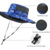 imageBASSDASH UPF 50 Fishing Sun Hat Water Resistant Unisex Wide Brim Bucket Boonie Hat for Hiking Camping Safari FH15Blue Camo