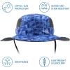 imageBASSDASH UPF 50 Fishing Sun Hat Water Resistant Unisex Wide Brim Bucket Boonie Hat for Hiking Camping Safari FH15Blue Camo