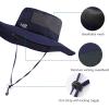 imageBASSDASH UPF 50 Fishing Sun Hat Water Resistant Unisex Wide Brim Bucket Boonie Hat for Hiking Camping Safari FH15Dark Blue