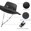 imageBASSDASH UPF 50 Fishing Sun Hat Water Resistant Unisex Wide Brim Bucket Boonie Hat for Hiking Camping Safari FH15Dark Grey