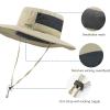 imageBASSDASH UPF 50 Fishing Sun Hat Water Resistant Unisex Wide Brim Bucket Boonie Hat for Hiking Camping Safari FH15Khaki