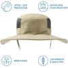 imageBASSDASH UPF 50 Fishing Sun Hat Water Resistant Unisex Wide Brim Bucket Boonie Hat for Hiking Camping Safari FH15Khaki