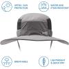 imageBASSDASH UPF 50 Fishing Sun Hat Water Resistant Unisex Wide Brim Bucket Boonie Hat for Hiking Camping Safari FH15Light Grey