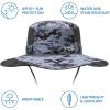 imageBASSDASH UPF 50 Fishing Sun Hat Water Resistant Unisex Wide Brim Bucket Boonie Hat for Hiking Camping Safari FH15Storm Camo