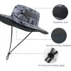 imageBASSDASH UPF 50 Fishing Sun Hat Water Resistant Unisex Wide Brim Bucket Boonie Hat for Hiking Camping Safari FH15Storm Camo