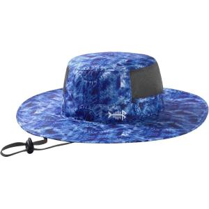 imageBASSDASH UPF 50 Fishing Sun Hat Water Resistant Unisex Wide Brim Bucket Boonie Hat for Hiking Camping Safari FH15Blue Camo