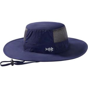 imageBASSDASH UPF 50 Fishing Sun Hat Water Resistant Unisex Wide Brim Bucket Boonie Hat for Hiking Camping Safari FH15Dark Blue