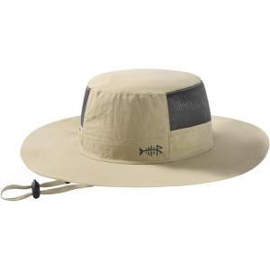 imageBASSDASH UPF 50 Fishing Sun Hat Water Resistant Unisex Wide Brim Bucket Boonie Hat for Hiking Camping Safari FH15Khaki