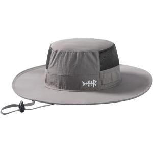 imageBASSDASH UPF 50 Fishing Sun Hat Water Resistant Unisex Wide Brim Bucket Boonie Hat for Hiking Camping Safari FH15Light Grey