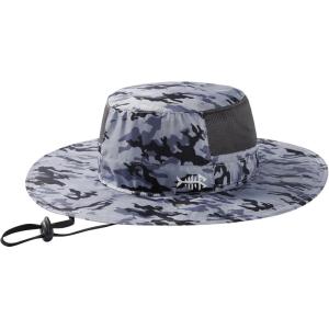 imageBASSDASH UPF 50 Fishing Sun Hat Water Resistant Unisex Wide Brim Bucket Boonie Hat for Hiking Camping Safari FH15Storm Camo