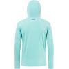 imageBASSDASH Mens UPF 50 Drawstring Fishing Hoodie Shirts UV Sun Protection Long Sleeve Outdoor Hiking Hooded TShirts FS33MSeafoamVivid Blue Logo