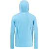 imageBASSDASH Mens UPF 50 Drawstring Fishing Hoodie Shirts UV Sun Protection Long Sleeve Outdoor Hiking Hooded TShirts FS33MSky BlueWhite Logo