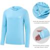 imageBASSDASH Mens UPF 50 Drawstring Fishing Hoodie Shirts UV Sun Protection Long Sleeve Outdoor Hiking Hooded TShirts FS33MSky BlueWhite Logo