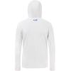 imageBASSDASH Mens UPF 50 Drawstring Fishing Hoodie Shirts UV Sun Protection Long Sleeve Outdoor Hiking Hooded TShirts FS33MWhiteVivid Blue Logo