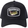 imageBASSDASH Trucker Hat Embroidered Patch Adjustable Baseball Cap Mesh Back Fishing HatBlackLargemouth Bass