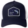 imageBASSDASH Trucker Hat Embroidered Patch Adjustable Baseball Cap Mesh Back Fishing HatNavyJumping Marlin