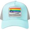 imageBASSDASH Trucker Hat Embroidered Patch Adjustable Baseball Cap Mesh Back Fishing HatSalt AirRainbow Boat