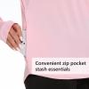imageBASSDASH Womens UPF 50 Long Sleeve Fishing Hoodie Shirt with Pocket Sun Protection Lightweight Hooded Shirts FS04WPinkWhite Logo