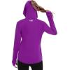 imageBASSDASH Womens UPF 50 Long Sleeve Fishing Hoodie Shirt with Pocket Sun Protection Lightweight Hooded Shirts FS04WVioletWhite Logo