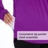 imageBASSDASH Womens UPF 50 Long Sleeve Fishing Hoodie Shirt with Pocket Sun Protection Lightweight Hooded Shirts FS04WVioletWhite Logo
