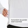 imageBASSDASH Womens UPF 50 Long Sleeve Fishing Hoodie Shirt with Pocket Sun Protection Lightweight Hooded Shirts FS04WWhiteVivid Blue Logo