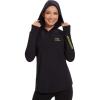 imageBASSDASH Womens UPF 50 Long Sleeve Fishing Hoodie Shirt with Pocket Sun Protection Lightweight Hooded Shirts FS04WBlackYellow Logo