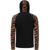 imageBASSDASH Mens UPF 50 Camo Hoodie Shirt with Mask Long Sleeve Sun Protection Neck Gaiter Hooded Tee for Fishing HikingBlackBlack  Orange Fishes