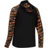 imageBASSDASH Mens UPF 50 Camo Hoodie Shirt with Mask Long Sleeve Sun Protection Neck Gaiter Hooded Tee for Fishing HikingBlackBlack  Orange Fishes