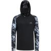 imageBASSDASH Mens UPF 50 Camo Hoodie Shirt with Mask Long Sleeve Sun Protection Neck Gaiter Hooded Tee for Fishing HikingBlackSplash Black