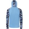 imageBASSDASH Mens UPF 50 Camo Hoodie Shirt with Mask Long Sleeve Sun Protection Neck Gaiter Hooded Tee for Fishing HikingCarolinaBlue Camo