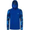 imageBASSDASH Mens UPF 50 Camo Hoodie Shirt with Mask Long Sleeve Sun Protection Neck Gaiter Hooded Tee for Fishing HikingRoyal BlueBlue Digital Camo