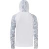 imageBASSDASH Mens UPF 50 Camo Hoodie Shirt with Mask Long Sleeve Sun Protection Neck Gaiter Hooded Tee for Fishing HikingWhiteLight Grey Camo
