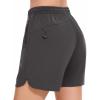 imageBASSDASH Womens 5 Fishing Shorts UPF 50 Water Resistant Quick Dry Athletic Hiking Shorts with Pockets FP05WDark Grey