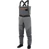 imageBASSDASH Flex Mens Nylon Breathable Chest Waders Waterproof Fly Fishing Stocking Foot for Hunting LightweightGrey