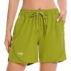 imageBASSDASH Womens 5 Fishing Shorts UPF 50 Water Resistant Quick Dry Athletic Hiking Shorts with Pockets FP05WWoodbine Green