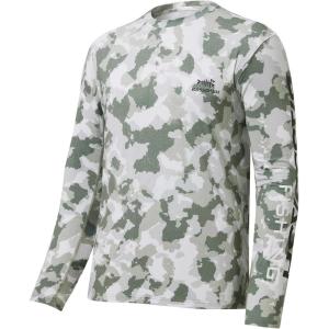 imageBASSDASH Mens Camo Fishing Shirts UPF 50 Long Sleeve Quick Dry Lightweight TShirts for Outdoor Hiking Kayaking FS37MAsh Green Camo