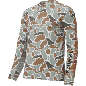 imageBASSDASH Mens Camo Fishing Shirts UPF 50 Long Sleeve Quick Dry Lightweight TShirts for Outdoor Hiking Kayaking FS37MColor Block Camo