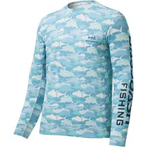 imageBASSDASH Mens Camo Fishing Shirts UPF 50 Long Sleeve Quick Dry Lightweight TShirts for Outdoor Hiking Kayaking FS37MFish Camo