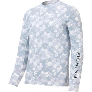 imageBASSDASH Mens Camo Fishing Shirts UPF 50 Long Sleeve Quick Dry Lightweight TShirts for Outdoor Hiking Kayaking FS37MGrey Camo