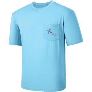 imageBASSDASH Mens UPF 50 Fishing Graphic TShirts Pocket Short Sleeve Shirt Quick Dry UV Sun Protection Casual Outdoor FS46M